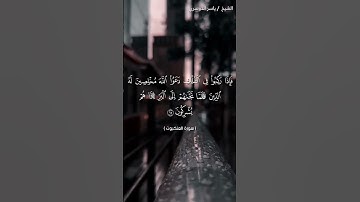 سورة العنكبوت من  آية 64 إلى آية 66 بصوت الشيخ ياسر الدوسري♥♥