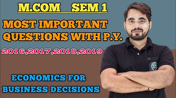 Most Important Questions of Economics for business Decisions| M.Com Sem -1 | Mumbai University|