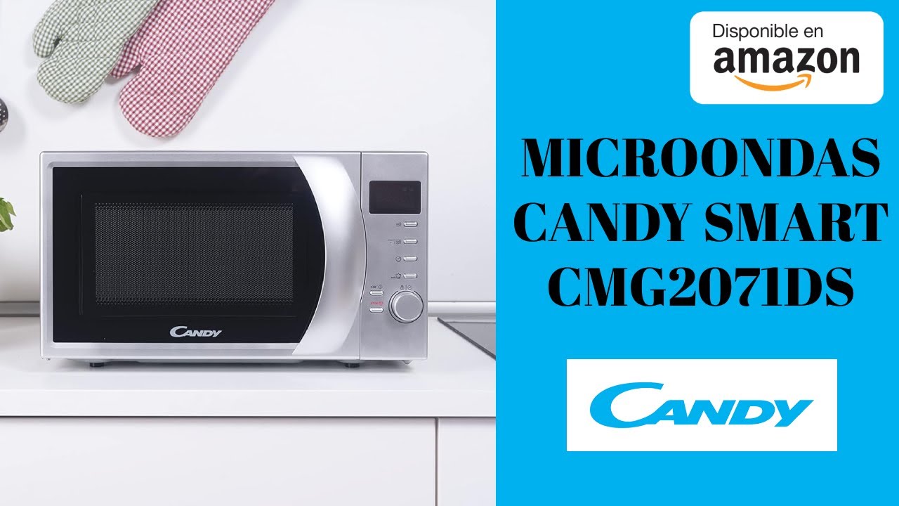 Candy Smart CMG2071DS, Microondas con Grill, 20L, 700W, 6 Niveles, Digital,  9 Programas, Inox 