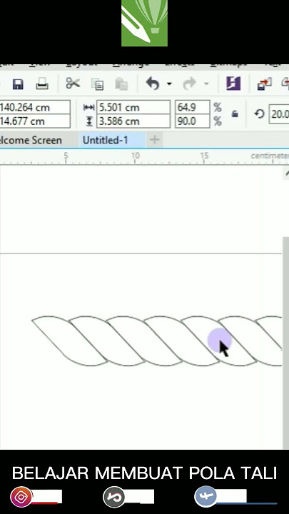 belajar membuat pola tali tambang di coreldraw x7 #coreldrawtutorial #belajardesaingrafis