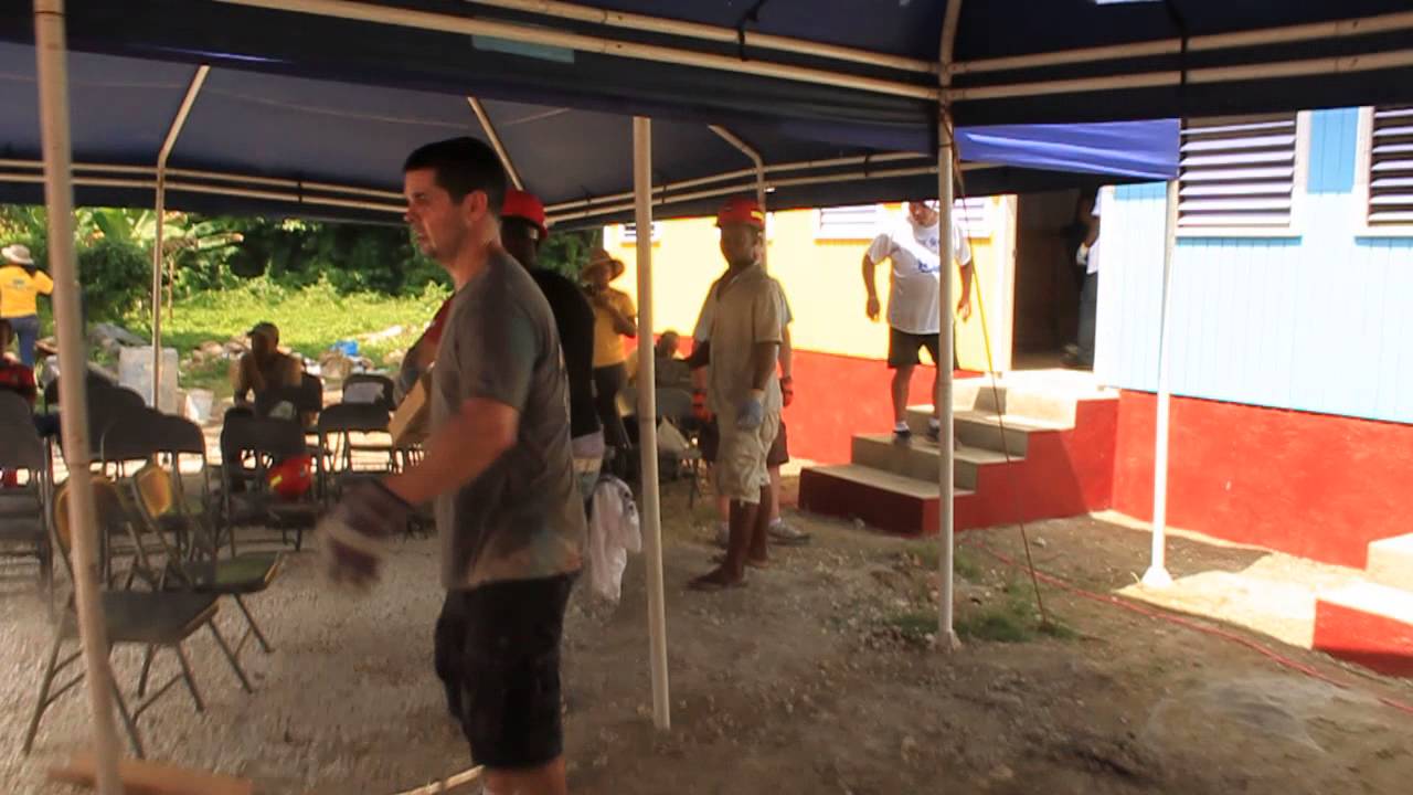 Canadian Volunteers use assembly line to build Triumphant Basic School
