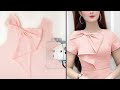 Easy stepbystep tutorial to sew bow design neckline diy sewing for beginner