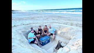 We built a Sunken Fire Lounge on the Beach!