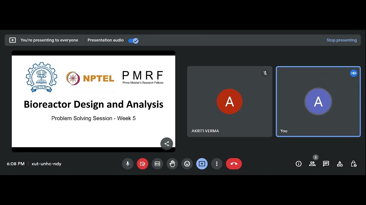 NPTEL - Bioreactor Design and Analysis - Problem Solving Session - Week ...