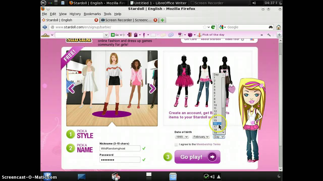 stardoll sign up