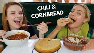 Chili and Cornbread MUKBANG!