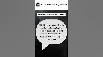 #03 What are void elements in HTML | HTML Interview Question