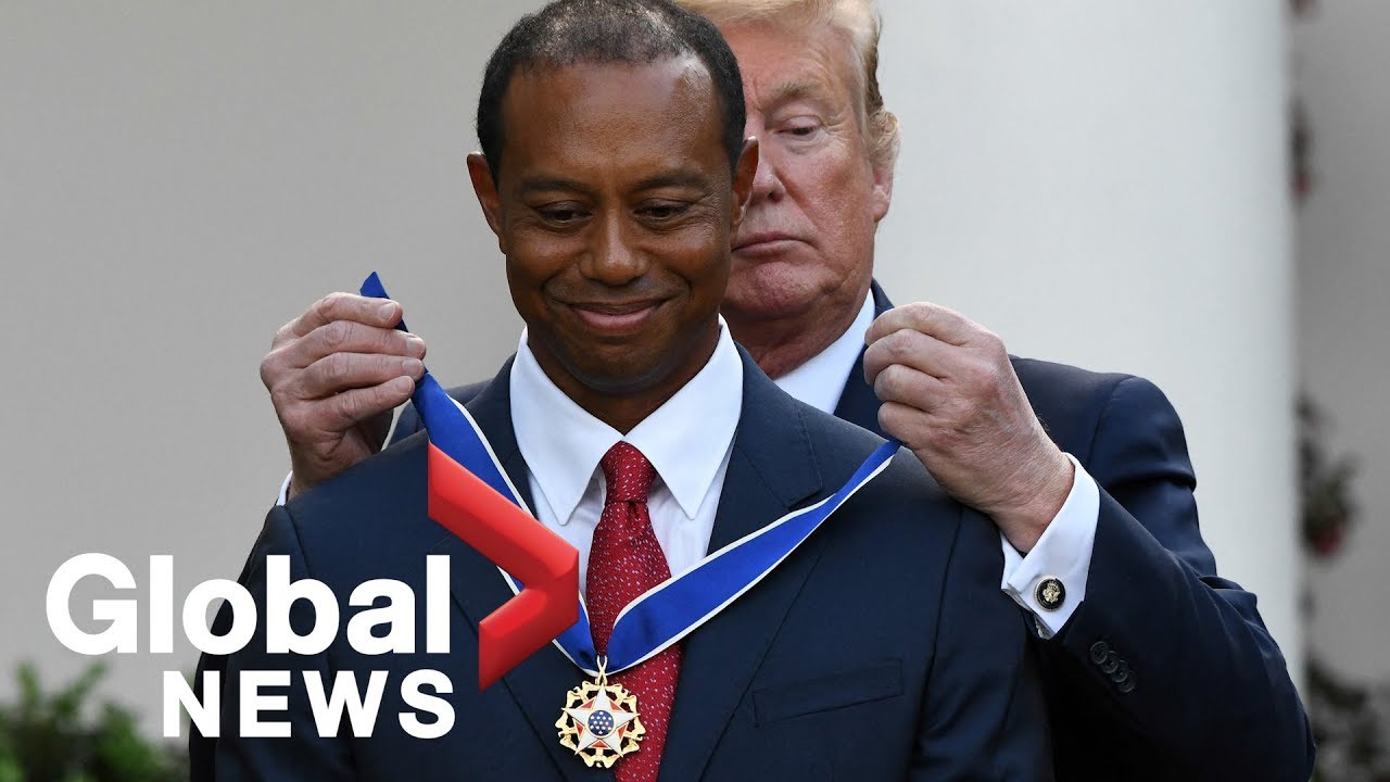 Tiger Woods receives Presidential Medal of Freedom from Donald Trump at White House