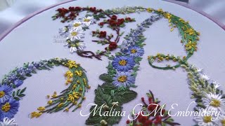 Embroidery: Floral letter 