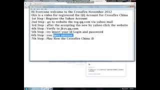 Chinese Crossfire: Tutorial to Register of QQ Account