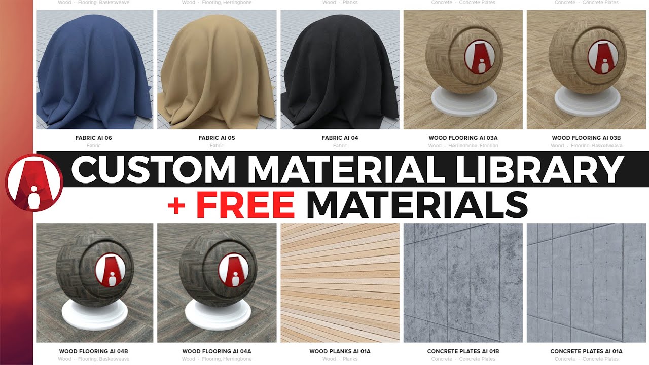 Custom Material Library + FREE Download Vray Materials - YouTube