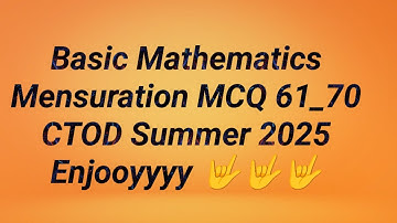 GTU Paper Solution Basic Mathematics Mensuration MCQ 61_70 Summer 2025