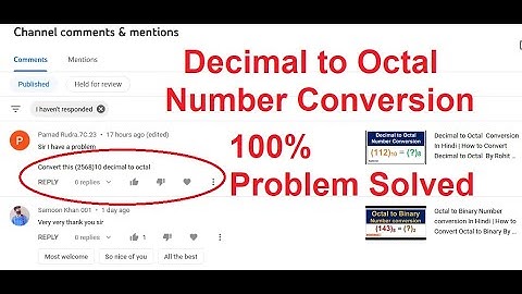 Decimal to Octal  Conversion In Hindi | How to Convert Decimal to Octal  By Rohit shanu- 2022