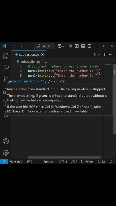 Fastest way to subtract numbers! #python #programming #coding #ytshorts ...