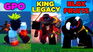 QUAL JOGO TEM A MELHOR GOMU? BLOX FRUITS VS KING LEGACY VS GPO!!