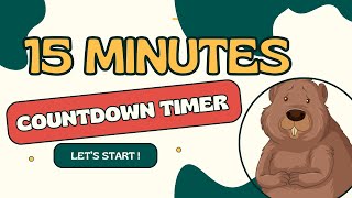 BEAVER COUNTDOWN ! 15 minutes 15:00 🦒 Beaver timer from 15 minutes to zero in minutes and seconds
