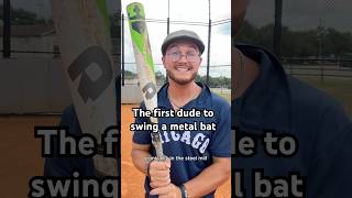 The first dude to swing a metal bat ￼| #baseball #skit #content #shorts