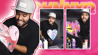 Making Custom Spin Art Pieces! Hearts Edition! #SpinArt #JohnnyQSpinArt