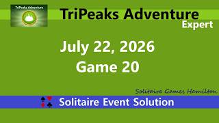 TriPeaks Adventure Game #20 | July 22, 2026 Event | Expert screenshot 1