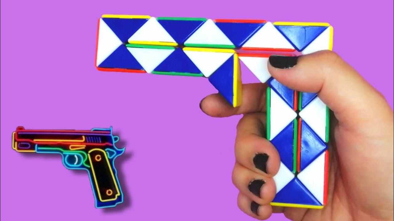 【くねくねパズル】銃(じゅう)の作り方 snake cube gun YouTube