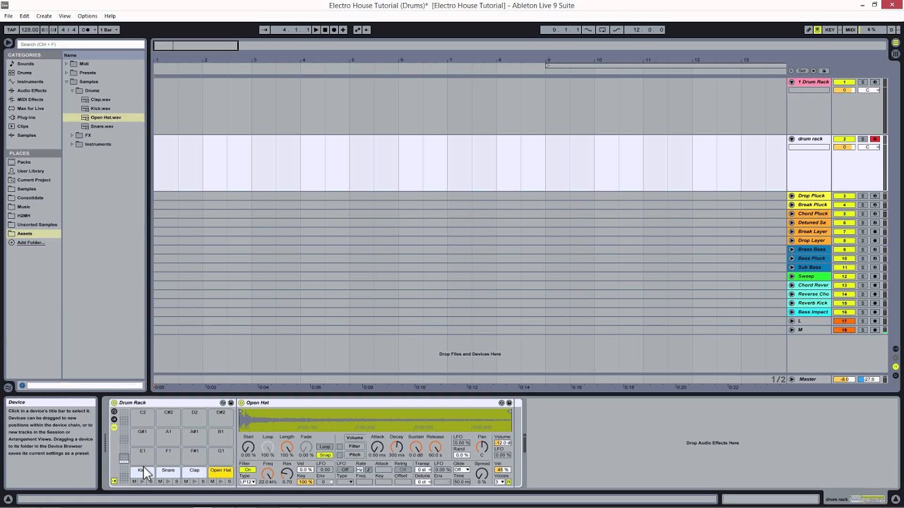 Ableton Live Free Intro EDM Electro - Making a Complete Track Start to ...