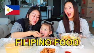 MY BABY TRIES FILIPINO FOOD | MUKBANG