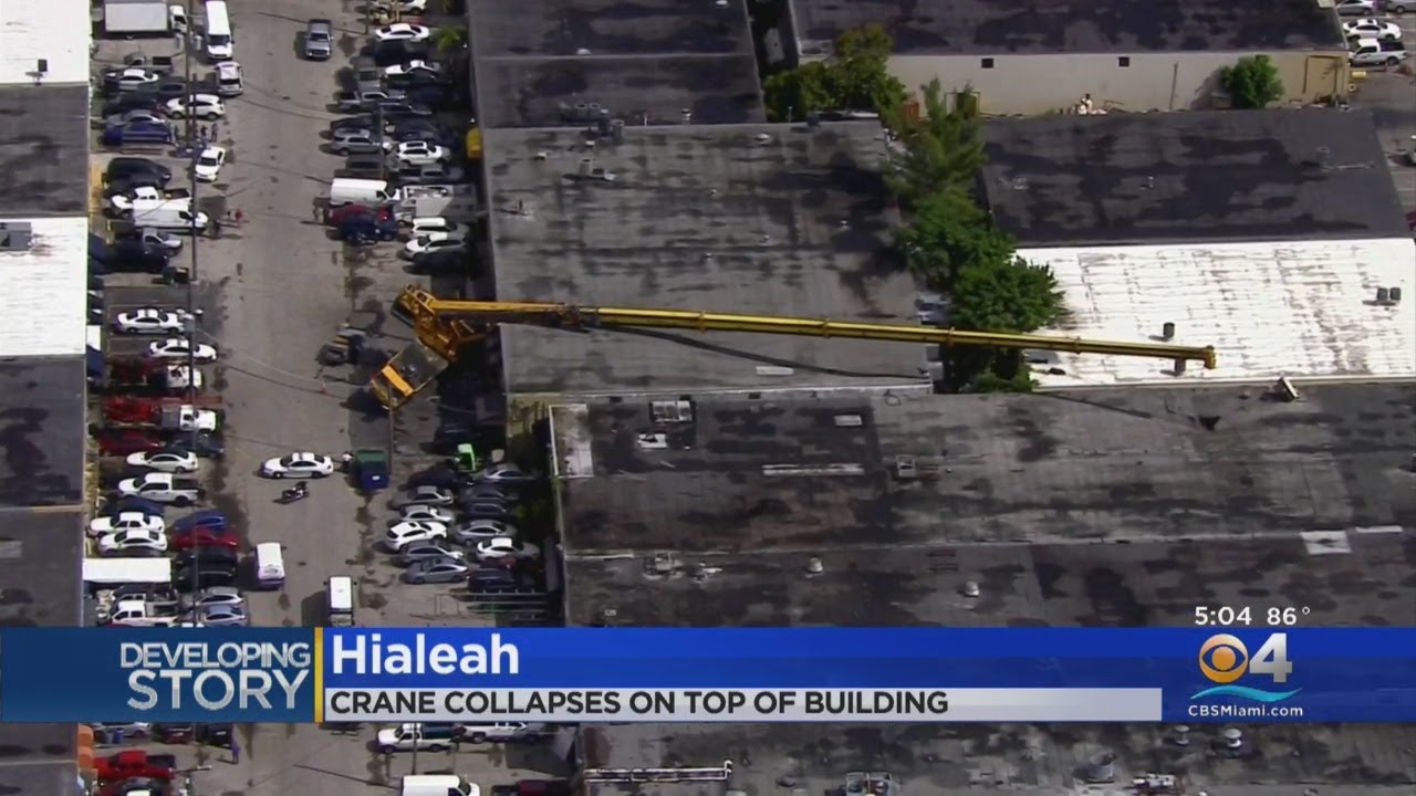 Large Crane Collapses In Hialeah
