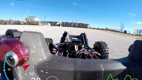 8s Traxxas XMAXX  POV video with Telemetry 62mph!!!   FPV