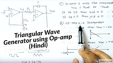 Triangular wave generator using op-amp | Hindi | Asked in previous year MU paper
