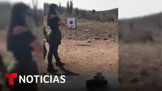 Videos inéditos: Emma Coronel, esposa de 'El Chapo', aprendiendo a disparar | Noticias Telemundo