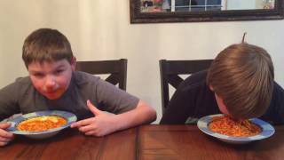 Tanner &amp; Cohen&#39;s Bro Down Showdown #3 (Spaghetti Eating Challenge)