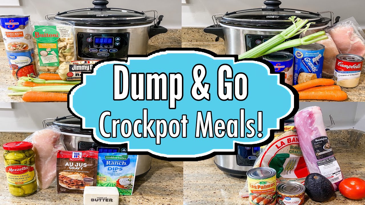 6 Cheap & EASY Dump and Go Crockpot Meals, TASTY 3-Ingredient Slow Cooker  Recipes