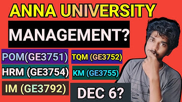Anna University MANAGEMENT PAPERS (Dec 6)⁉️#annauniversity #pom #hrm #km #management #im #tqm #r2021