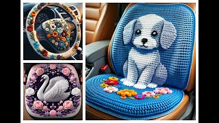 Car seat cushion cover  knitted with wool (share ideas) #crochet #knitted #design #cushion