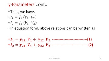 y-Parameters or  Short Circuit Admittance Parameters