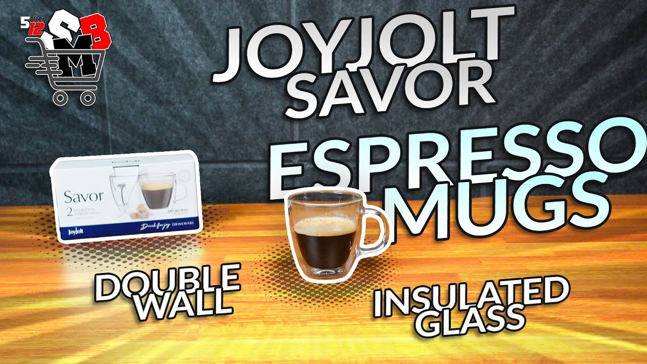 JoyJolt Savor Double Wall Insulated Glass Espresso Mugs 