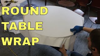 ROUND TABLE VINYL WRAP IN MATT WHITE