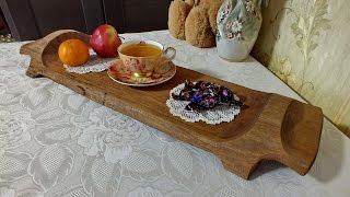 Подарок из обрезков. Поднос из дуба. Подарок из обрезков. Поднос из дуба.