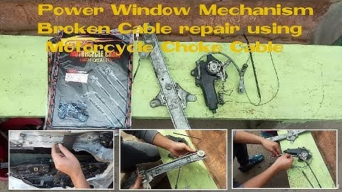 How to repair Power window Regulator cable Corrola/Corona, Repair cable using Motorcycle choke cable