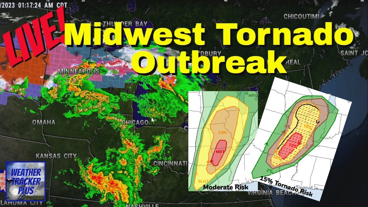 🔴 Live! Midwest Tornado Outbreak - Moderate Risk of Severe Weather ...