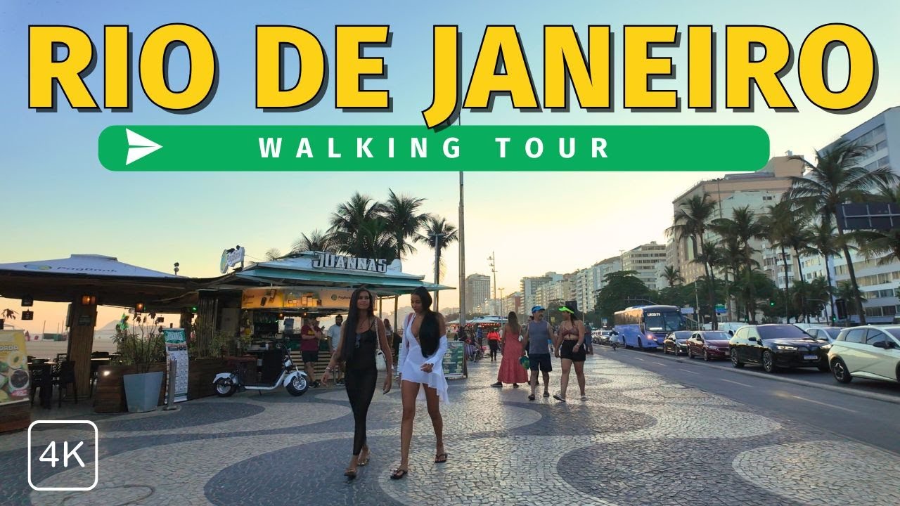 Rio de Janeiro, 브라질 | Copacabana 해변 | 도보 여행 4K