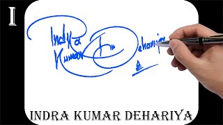 Indra Kumar Dehariya name signature design - I signature style - How to signature your name