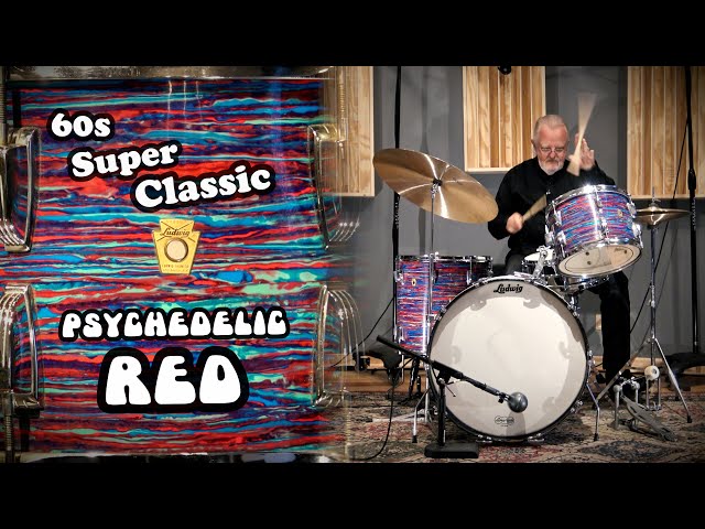 60s Ludwig Psychedelic Red ハードウエア付き