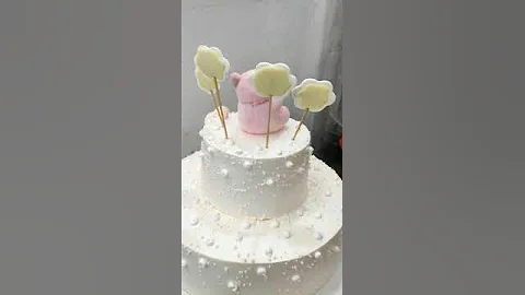 Butterscotch teddy bear cake design #short #video # kutubcakemaster