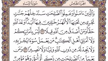 الربع السابع من الجزء الخامس سورة النساء بصوت الشيخ ياسر الدوسري