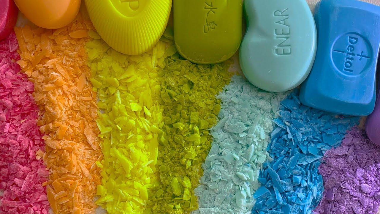ASMR Soap Cutting/Dry Soap Cutting ASMR/Satisfying Sound ASMR/No Talking/Rainbow Color Soaps [2]🌈