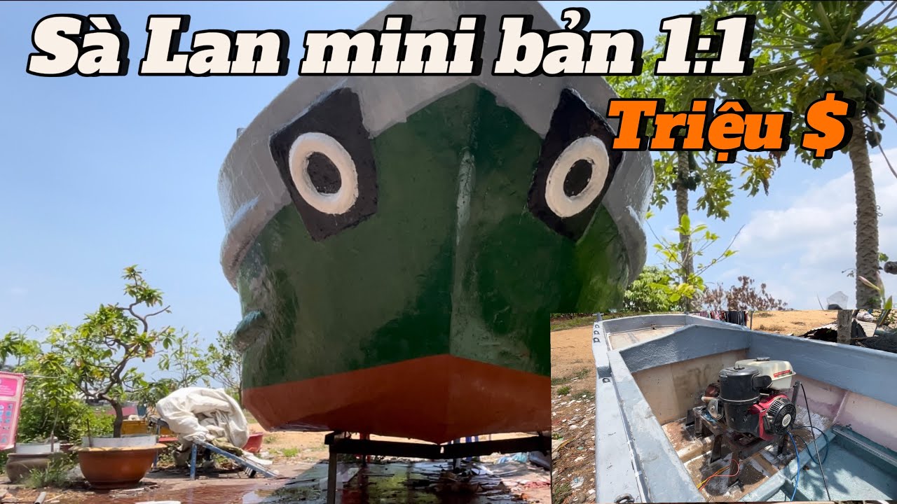 Tôi tự làm sà lan mini triệu $ bản 1:1 trông 60 ngày bằng vật liệu composite.#salan #viralvideo