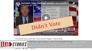 Fact Check: Dead People Cited As Evidence Of Fraud In Georgia Did NOT Vote