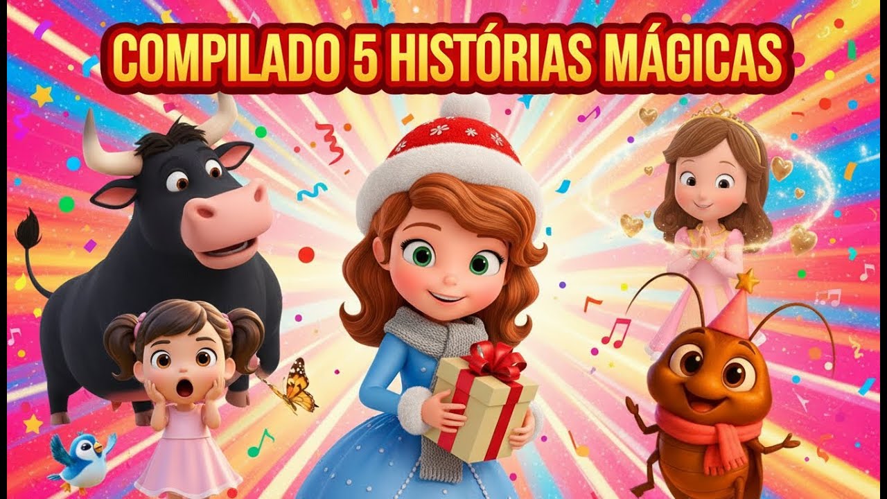 🎵 Compilado de 5 histórias mágicas para crianças! 🎵🌈✨