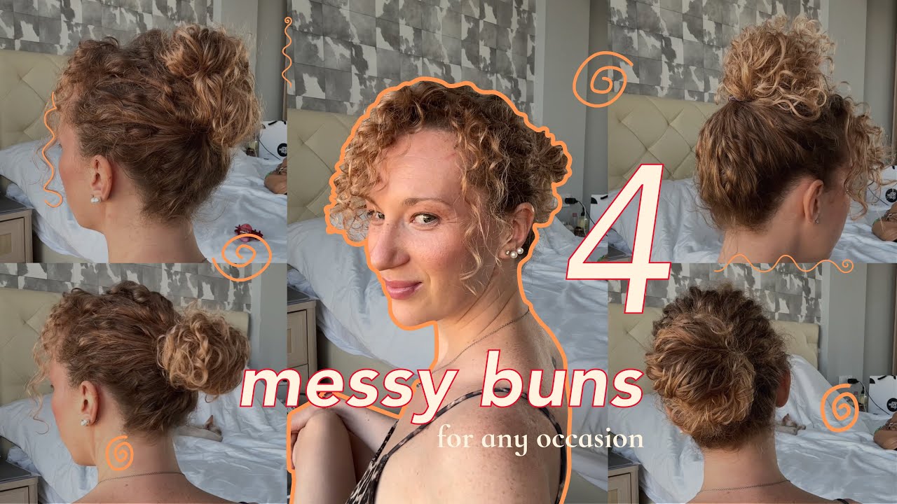 4 CUTE & EASY MESSY BUNS - YouTube